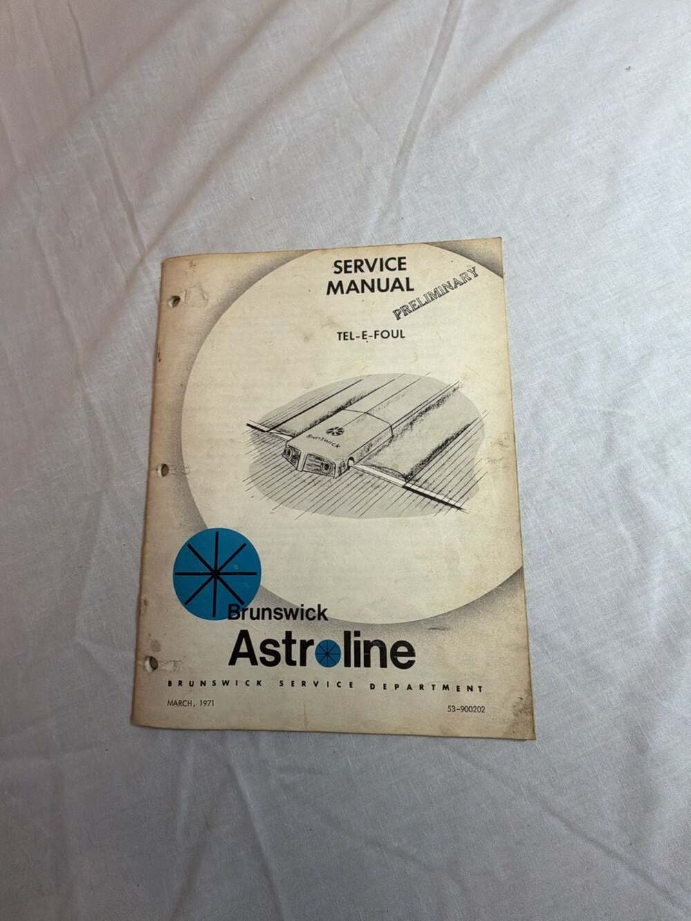 1971 Brunswick Astroline Tel-E-Foul Bowling Alley Service Manual
